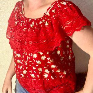 NO BO No Boundaries XXXL size 21 Women's Summer Lace Top with straps